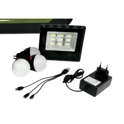 Kit Portabil Energie Solara GD LITE 9002 putere 100W Panou Solar Boxa FM/MP3 Iluminare LED