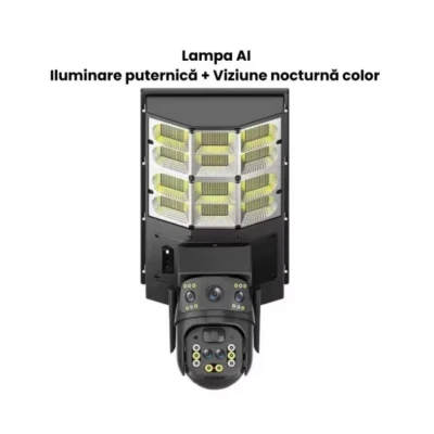 Lampa solara stradala cu camera de supraveghere SIM 4G Microfon + Difuzor incorporat