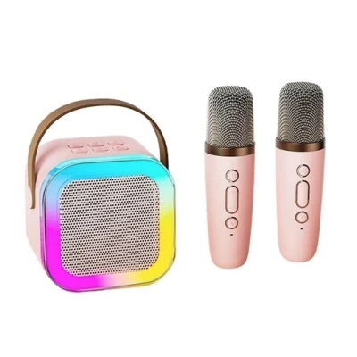 Boxa portabila karaoke K12 cu 2 microfoane incluse