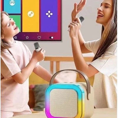 Boxa portabila karaoke K12 cu 2 microfoane incluse