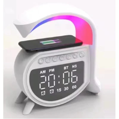 Boxa Bluetooth statie Incarcare wireless 15W Lampa LED RGB 4 in 1 ANDOWL 5A PRO