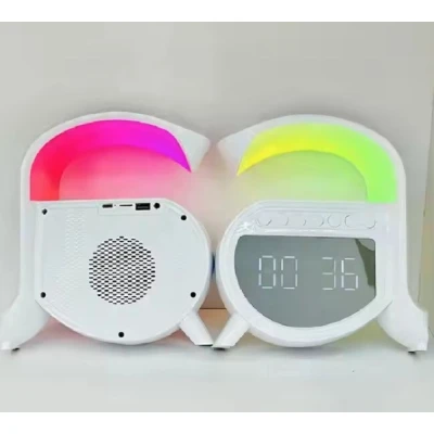 Boxa Bluetooth statie Incarcare wireless 15W Lampa LED RGB 4 in 1 ANDOWL 5A PRO