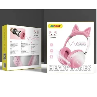 Casti bluetooth cu urechi de pisica si lanterna Andowl Q EM85