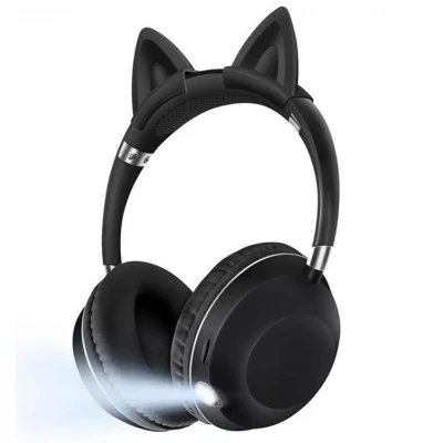 Casti bluetooth cu urechi de pisica si lanterna Andowl Q EM85