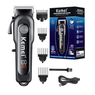 Masina de tuns Kemei KM 1132 cu afisaj digital si accesorii