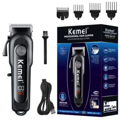 Masina de tuns Kemei KM 1132 cu afisaj digital si accesorii