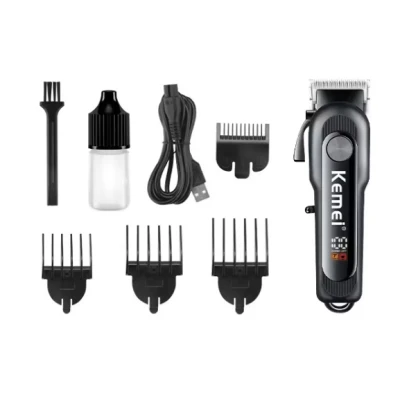Masina de tuns Kemei KM 1132 cu afisaj digital si accesorii