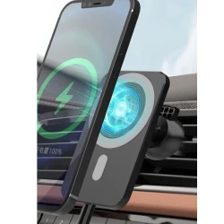 Suport telefon auto Andowl Q PD21 negru cu incarcare wireless reglabil