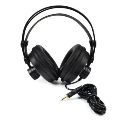 Casti stereo cu fir D68 cu jack 3,5 mm negre