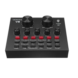 Placa de sunet multifunctionala Q MIC1 bluetooth mixer microfoane 6 Sound Modes +12 Sound Effects Live