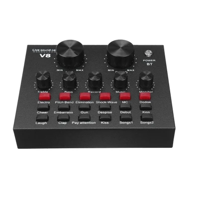 Placa de sunet multifunctionala Q MIC1 bluetooth mixer microfoane 6 Sound Modes +12 Sound Effects Live