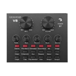 Placa de sunet multifunctionala Q MIC1 bluetooth mixer microfoane 6 Sound Modes +12 Sound Effects Live