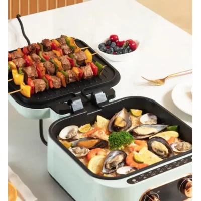 Multicooker 3 In 1 Hot Pot Grill putere 1600W Alb