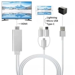 Cablu HDMI 4K HDR 2m la USB A Micro USB Lightning Tip C Andowl QY A8