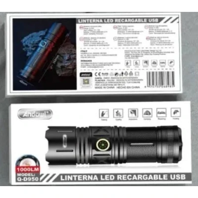 Lanterna de mana reincarcabila Andowl QD950 LED cu luminozitate maxima 100lm QD950