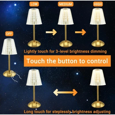 Lampa de birou LED integrat atingere dimabila auriu 1800mAh Q LED102