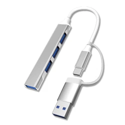 Adaptor Dongle Transfer de date tip C-USB si Splitter cu 4 porturi USB