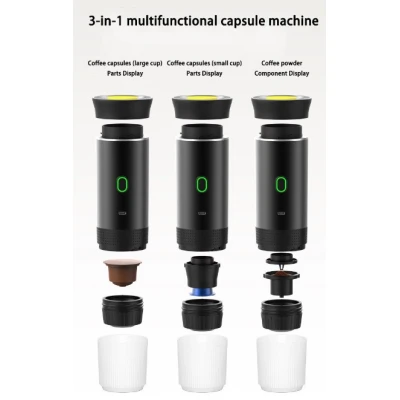 Aparat de cafea espresso portabil electric cu autoincalzire 60 ml cafea macinata capsule