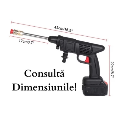 Aparat de Spalat cu Presiune + Acumulator Reincarcabil 3 in 1 Negru