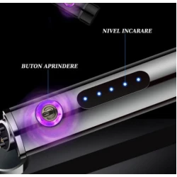 Aprinzator electric RD G032 arc dublu fara flacara rezistent la vant