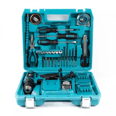 Autofiletanta cu Percutie (Bormasina) 24V Trusa 30 Accesorii 2 Acumulatori