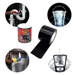 Banda Super Adeziva Reparatoare JIMATOR TAPE lata 8" x 5' Neagra