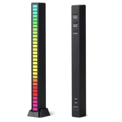 Bara RGB 32 leduri sincronizare muzicala 18 culori (bara de ritm) ACUMULATOR + USB C