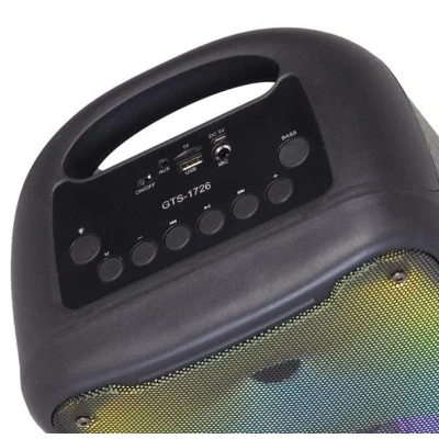 Boxa Portabila GTS-1726 Bluetooth 8 Inchi Lumini LED RGB cu Microfon