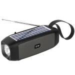 Boxa Portabila S18 Neagra Bluetooth USB Radio Lanterna cu incarcare solara