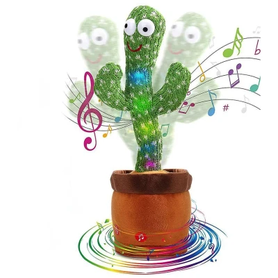 CACTUS dansator si vorbitor de plus cu LED-uri Colorate / Jucarie interactiva
