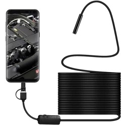 Camera Inspectie Endoscop 5 Metri  Android Waterproof Universala Slim pentru Inspectie Auto MicroUsb tai