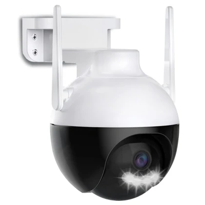 Camera inteligenta de Supraveghere cu Unghi Wide HD 4MP Rotunda Alba