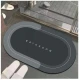 Covor de Baie GRI Antiderapant si Absorbant Model Bathroom Oval 58 x 78 cm