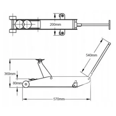Cric auto BX-455 profil mic 2500 kg