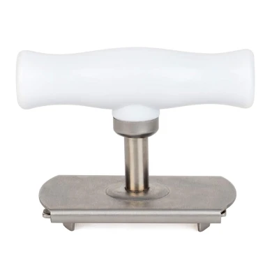 UB Deschizator de borcane si sticle cu Prindere Capac si Maner Alb / Inox