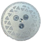 Disc diamantat galvanizat 2 fete diametru 65 mm prindere M14