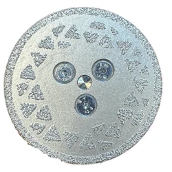 Disc diamantat galvanizat 2 fete diametru 65 mm prindere M14
