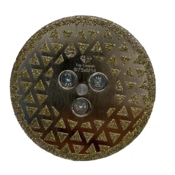 Disc diamantat galvanizat 2 fete diametru 65 mm prindere M14