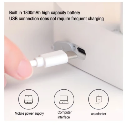 Dozator apa de birou din Inox cu Incarcare USB Alb/Negru