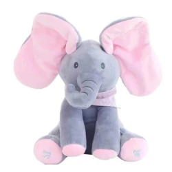 Elefant ROZ interactiv din plus Vorbeste Canta si Flutura urechile