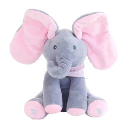 Elefant ROZ interactiv din plus Vorbeste Canta si Flutura urechile