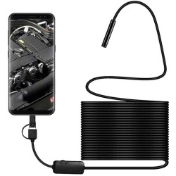 Endoscop Camera Android 10 Metri Waterproof Universala Slim pentru Inspectie Auto Conectare MicroUsb