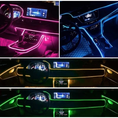 Fir neon cu LED 5 metri RGB conectare mufa USB