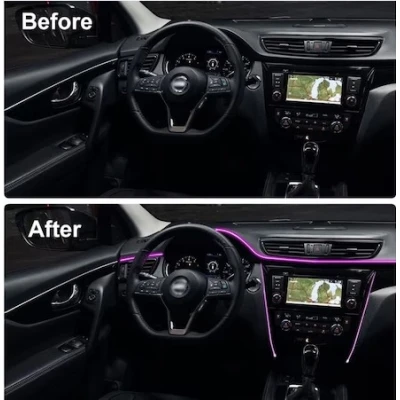 Fir RGB 5m lumina ambientala auto cu alimentare mufa USB
