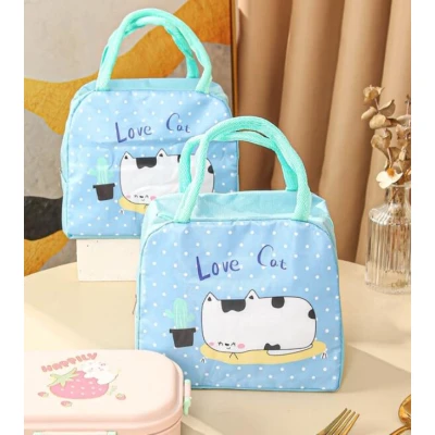 Geanta de pranz termica din panza Love Cat