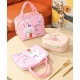 Geanta de pranz termica din panza Pink Bunny
