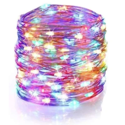 Ghirlanda COLORATA 5m 50LED la priza Luminoasa Decorativa din Cupru