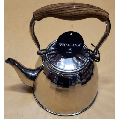 Ibric Ceai VL-9344 Vicalina ARGINTIU 1.0L cu Maner Lemn