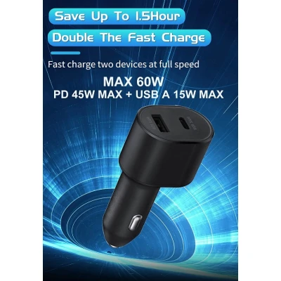 Incarcator auto dublu super rapid (45W+15W)
