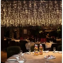 Instalatie 12 metri ALB CALD 300 LED tip turturi franjuri 1500 55G